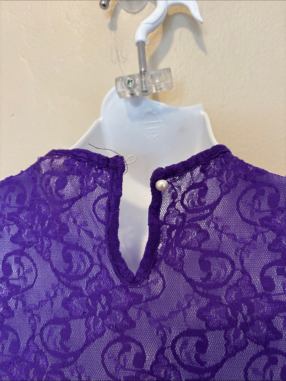 Spiegel Purple Lace Sleeveless Bodysuit - Picture 2 of 5